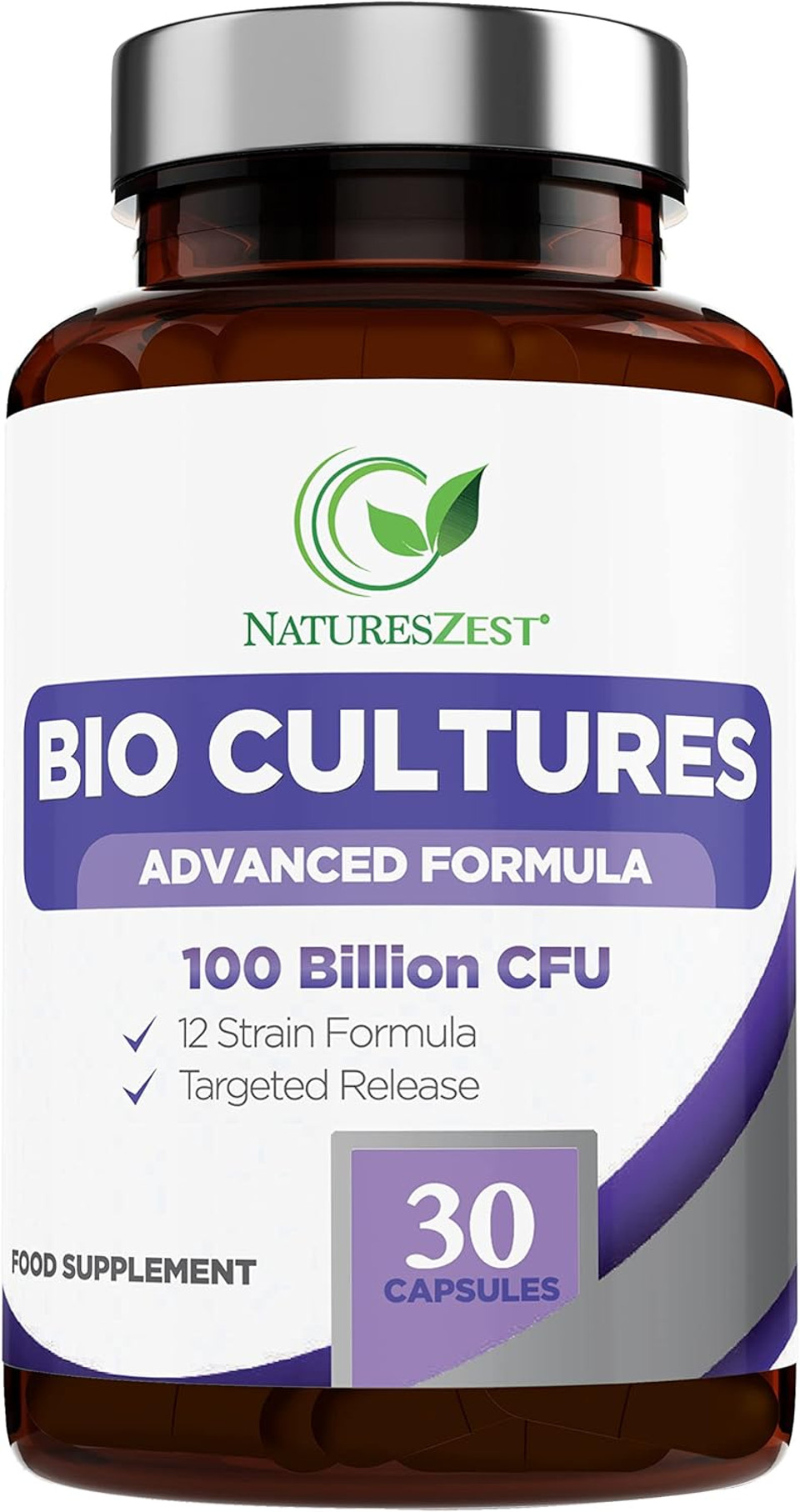Bio Cultures Complex Probiotics 100 Billion CFU with Prebiotics  Lactobacillus Plantarum & Saccharomyces Boulardii Probiotic - 30 Vegan Capsules  Probiotics for Women & Men  Packaging May Vary