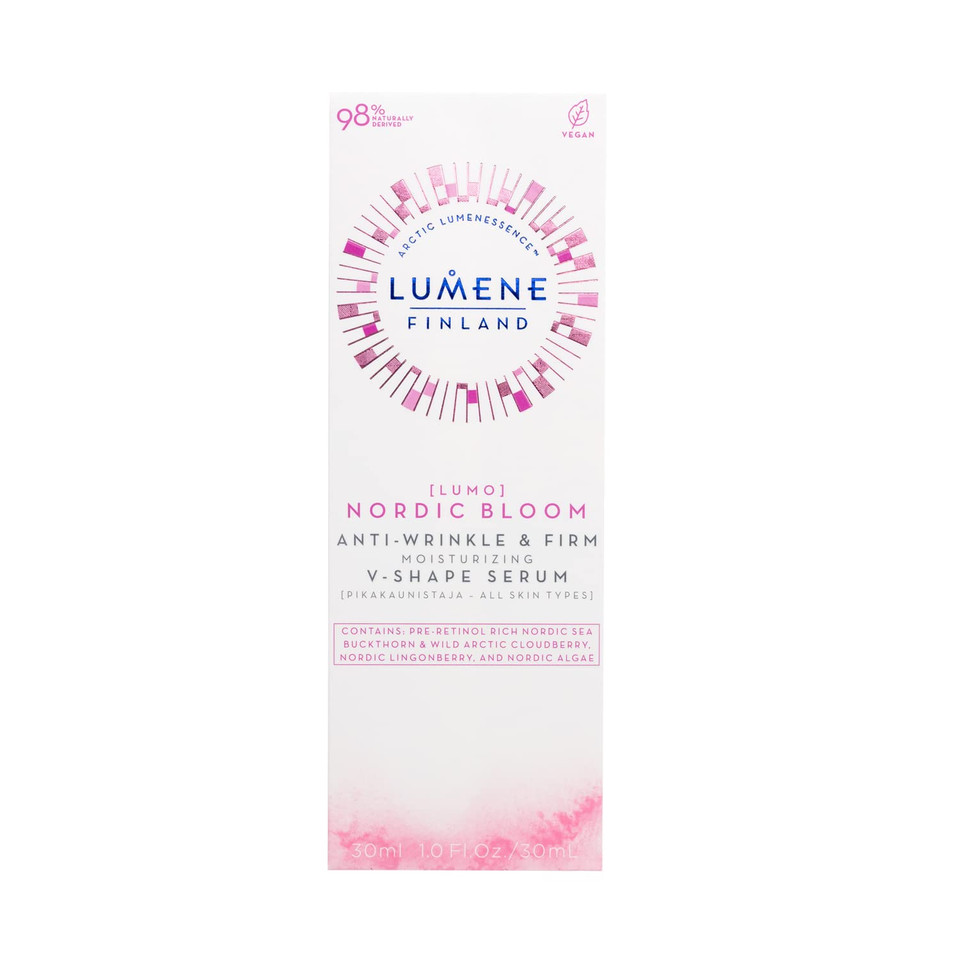 Lumene Nordic Bloom Anti Wrinkle & Firm Moisturizing V-Shape Face Serum - Radiant Skin Lightweight Firming + Resurfacing Pre Retinol Serum Complex For Fine Lines And Wrinkles (30Ml)