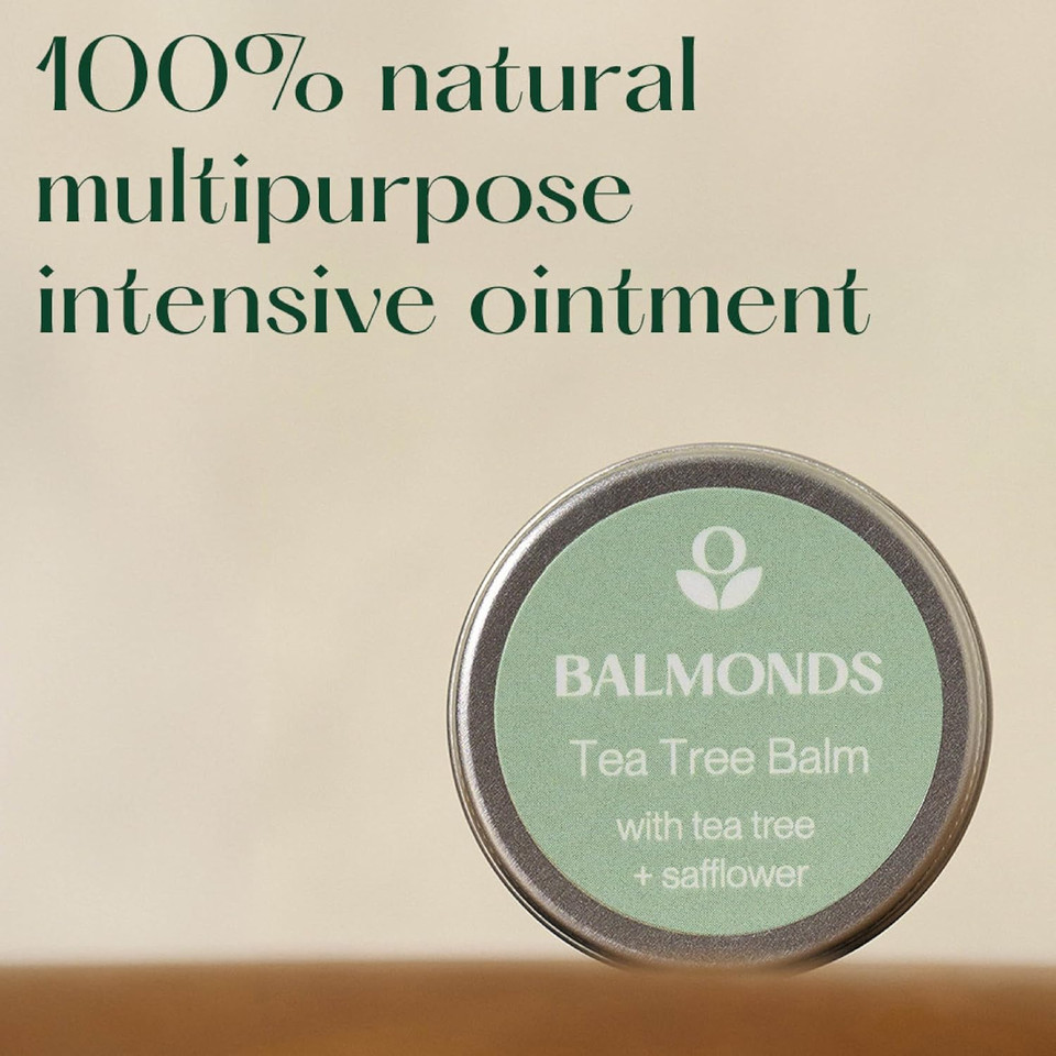 Balmonds Tea Tree Balm 15ml for Natural Healing - Skin Healing for Cold Sores, Fungal Conditions, Acne, and Insect Bites