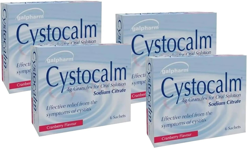 4X 6 Cystocalm Sachets, 4g, Cystitis Relief from Burning Pain, Cranberry Flavour  Bundled by Smart Cutie