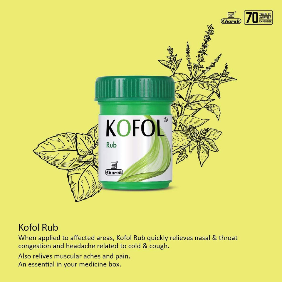 Charak Kofol Rub for Cough; Common Cold - 25ml (Pack of 2)