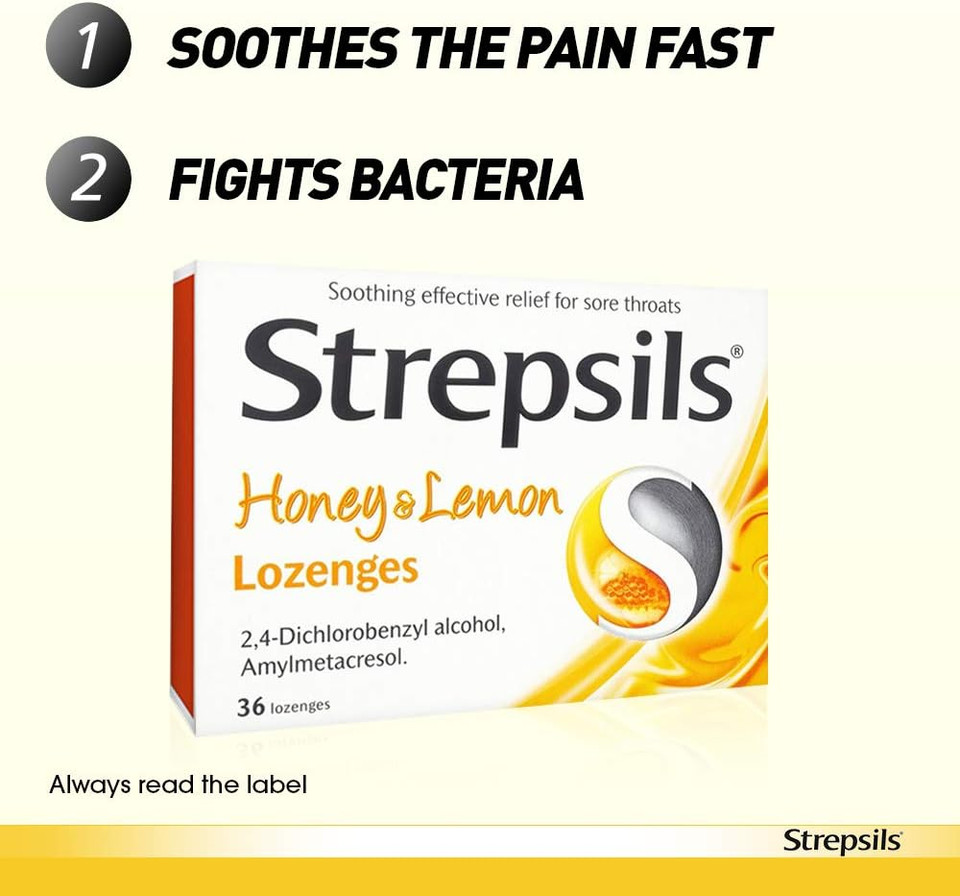 Strepsils Honey & Lemon Lozenges, 36 Lozenges