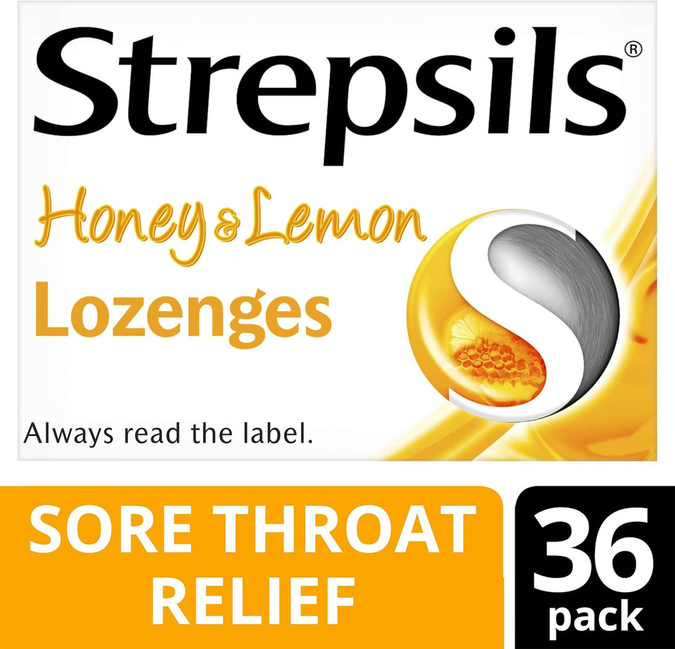 Strepsils Honey and Lemon Lozenges, 16 Total, Soothing Relief, Sore Throat Relief, Immediate Prevention, Effective Antiseptics, Fast Acting Relief, Up to 2 Hours Relief, Sore Throat, Medication