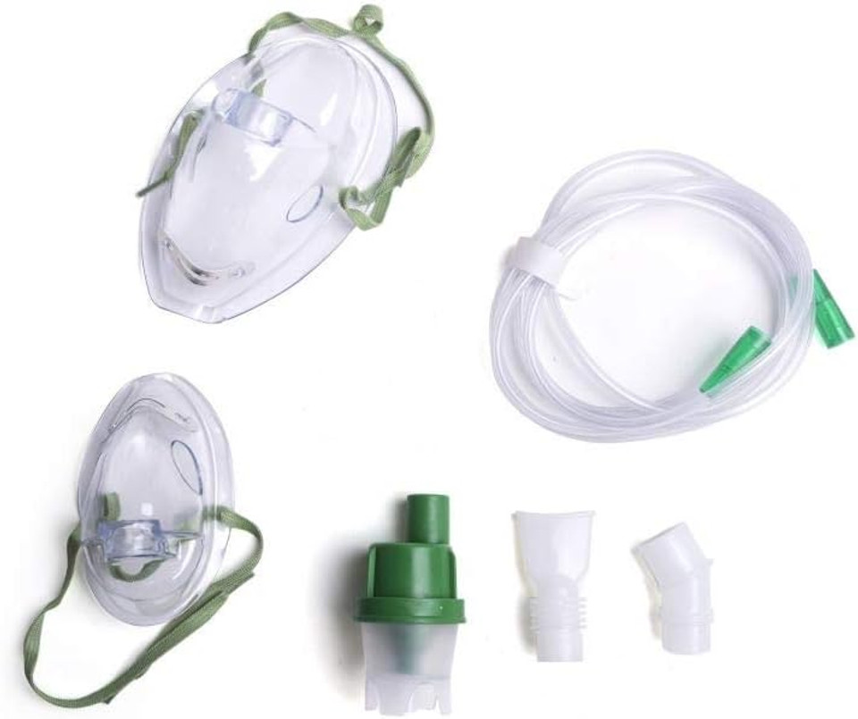 ArmoLine Nebuliser Replacement Set 2X Nebuliser Face Mask (1x Adult and 1x Child), Air Tube, Chamber Mouthpiece