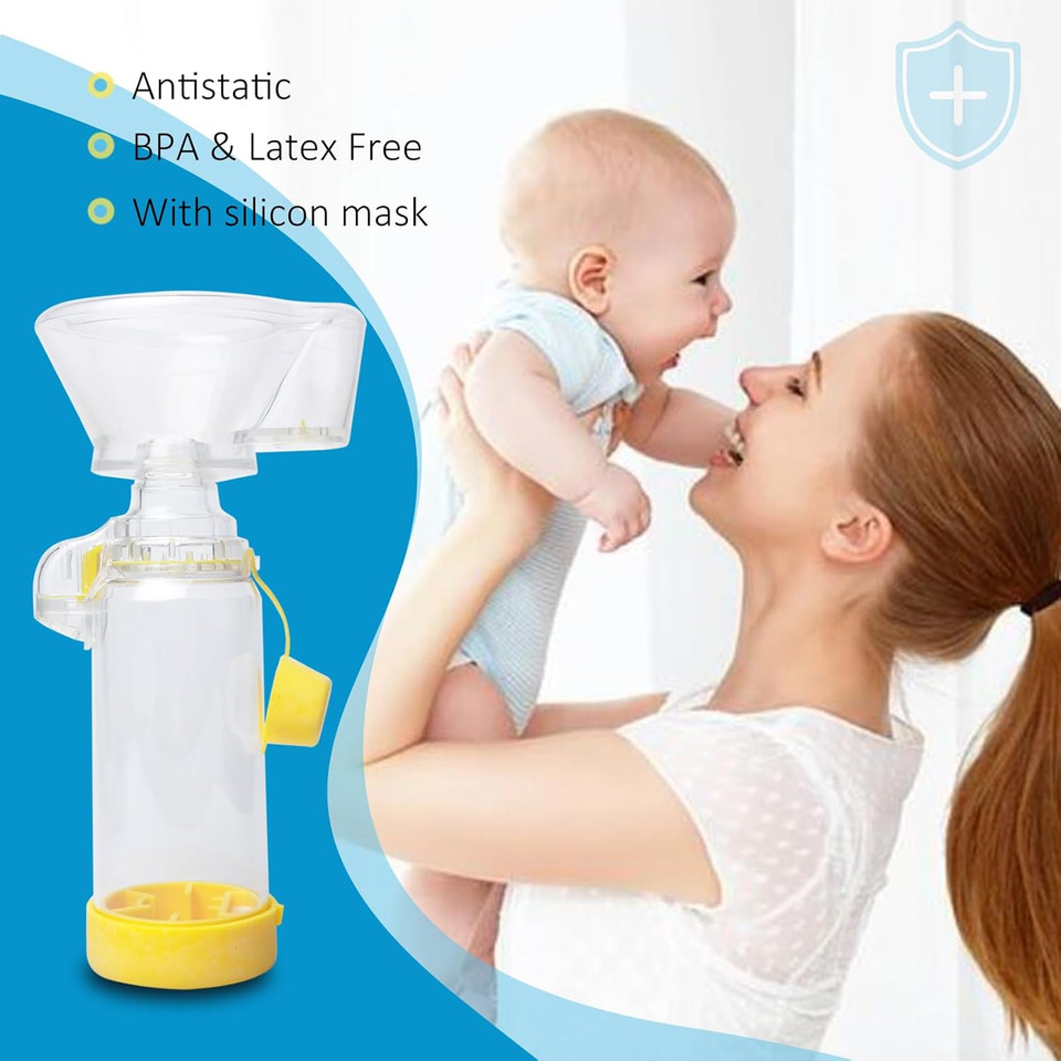Inhaler Spacer Chamber for Kids, Aerosol Chamber Come with Mask, Sterile in Sealed Package