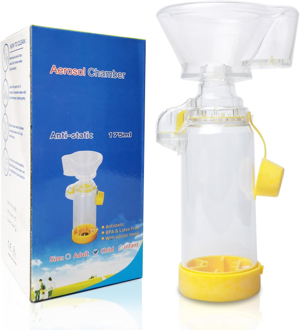 Inhaler Spacer Chamber for Kids, Aerosol Chamber Come with Mask, Sterile in Sealed Package