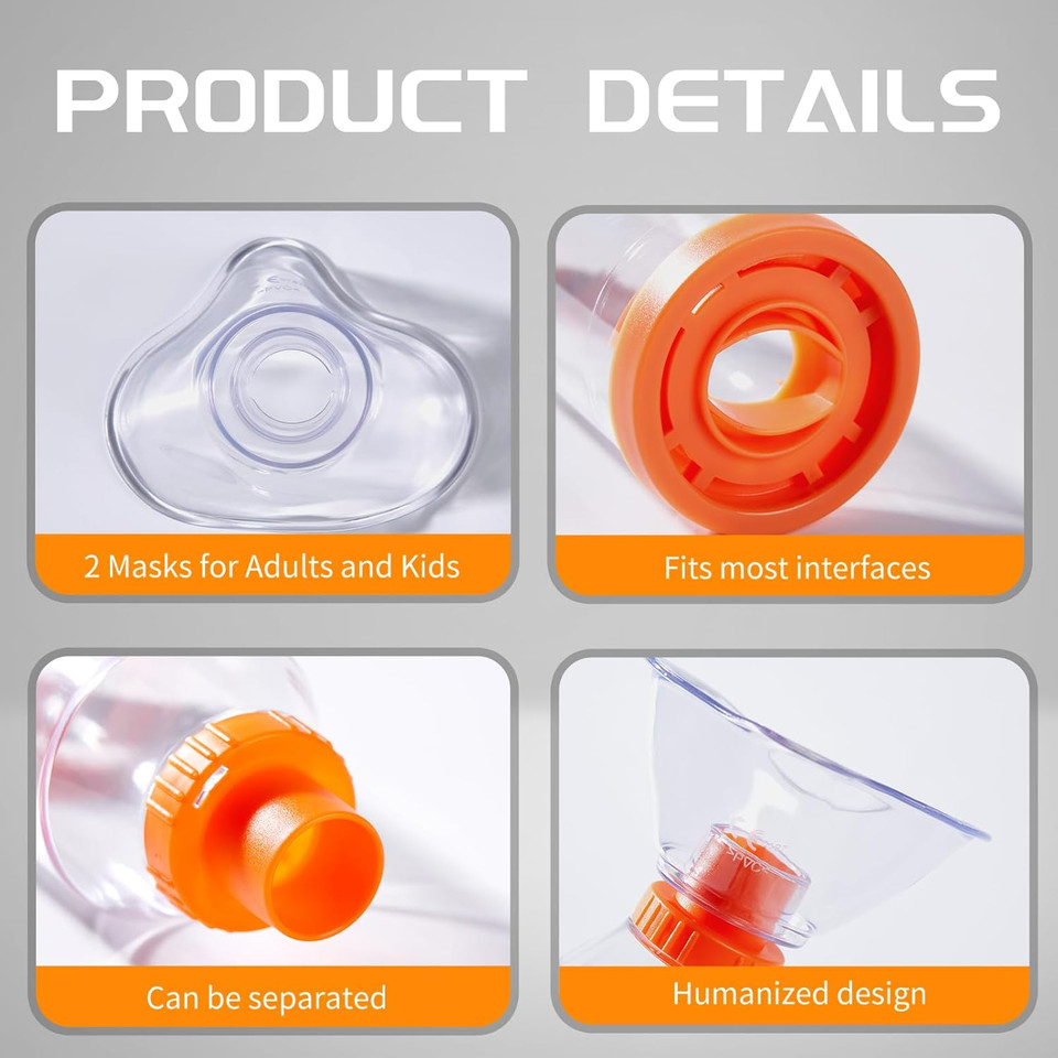 Inhaler Spacer for Adult and Child or Baby with Mask, Aerosol Chamber Helps Medication Delivery for Asthma and COPD (Yellow, Child Mask)