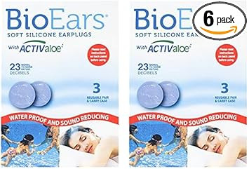 BioEars Soft Silicone Earplugs with ACTIValoe. Premium silicone. Protection from Water and Noise, 3 Count (Pack of 1)