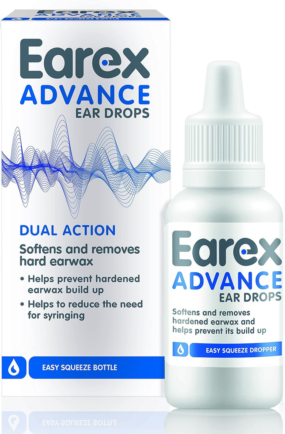 Earex Advance - removes Hard Ear Wax- Prevent Ear Wax Build up - Easy Squeeze Bottle - 12ml (Pack of 2)