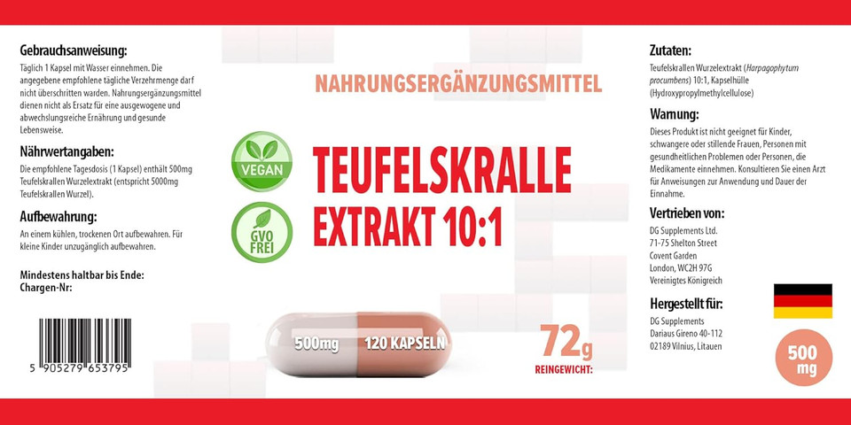 Hepatica Devils Claw 10:1 Extract  5000mg Equivalent | 120 Vegan Capsules | High-Strength Joint & Anti-Inflammatory Support | Natural Aches & Mobility Relief Supplement