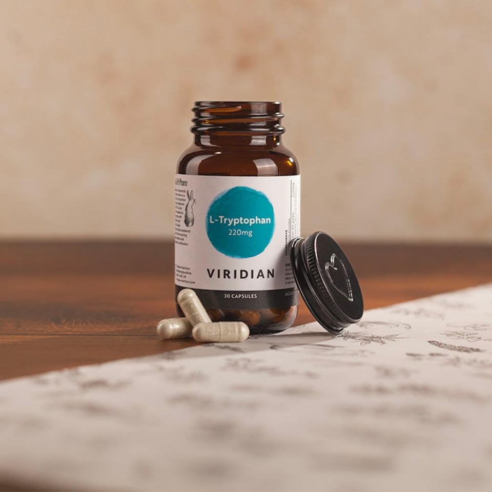 Viridian - L-Tryptophan 220mg - 90 Caps | Supports Mood & Sleep | Serotonin & Melatonin Precursor | Fast Absorbing Free-Form Amino Acid | Vegan & Kosher | Nutritionist Formulated