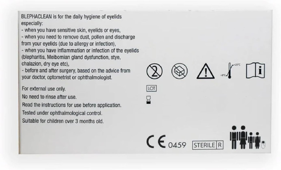 40 Blephaclean Sterile Eyelid Wipes For Blepharitis Freepost by Blephaclean