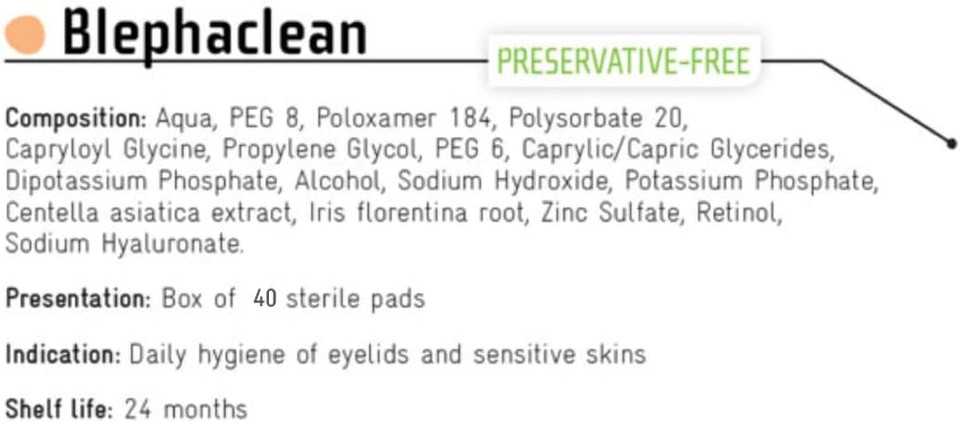 40 Blephaclean Sterile Eyelid Wipes For Blepharitis Freepost by Blephaclean