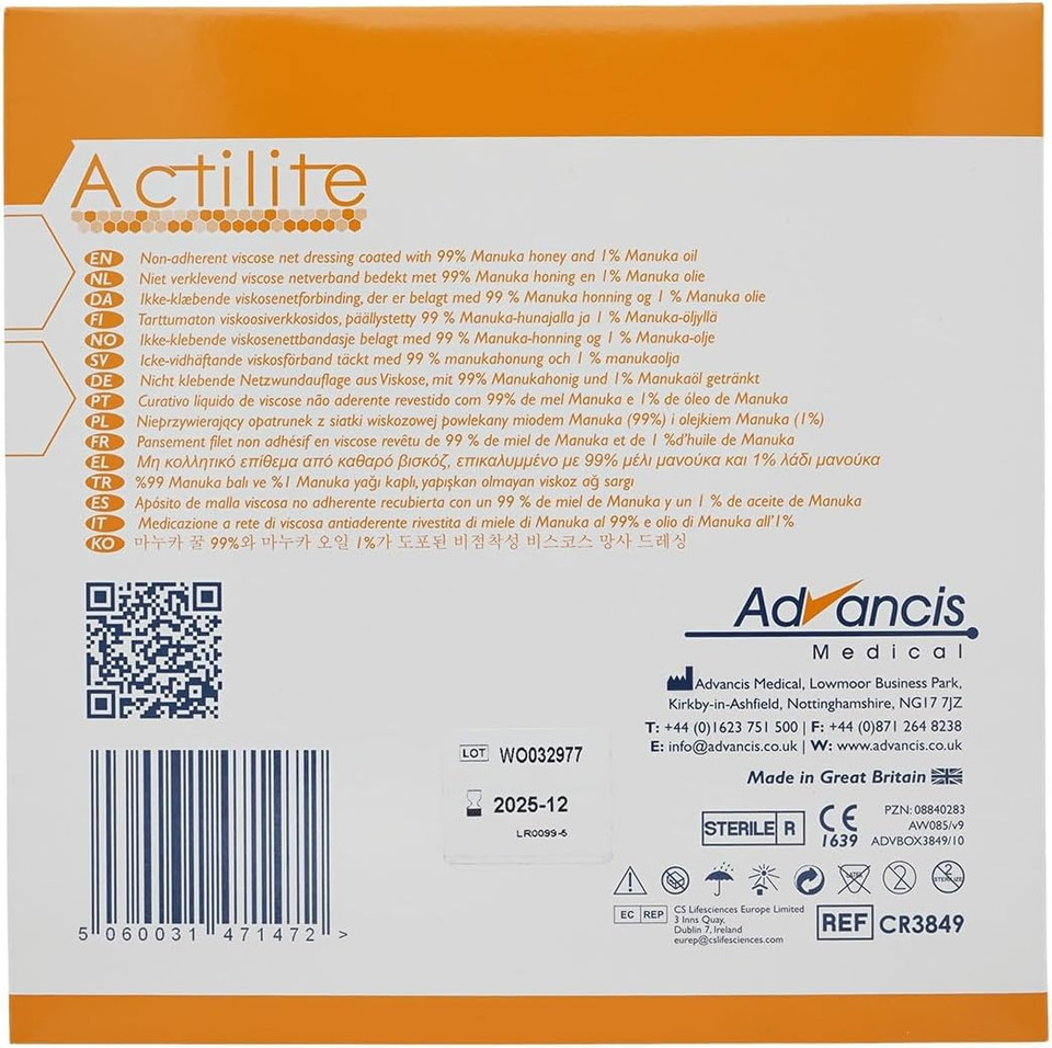 Advancis Medical 99XX0067 Actilite Dressing, 10cm x 10cm, Pack of 10