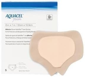 ConvaTec AQUACEL Foam Dressings Gelling, Adhesive, Sacral 8" x 7", Box of 5, # 420626 by Aquacel