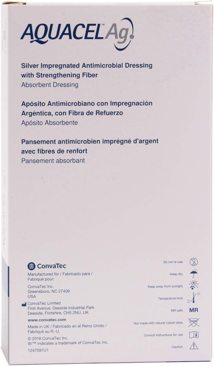 AQUACEL Ag Ribbon Dressing with Strengthening Fiber 0.75' x 18' Box: 5 by Aquacel