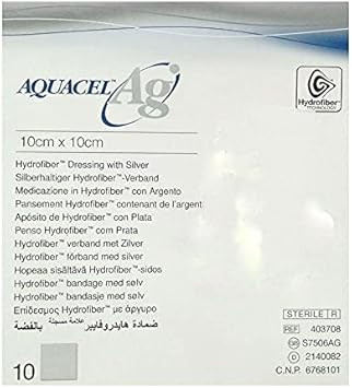 Aquacel AG Silver Hydrofiber Wound Dressing 10cm x 10cm x 10 S7506AG
