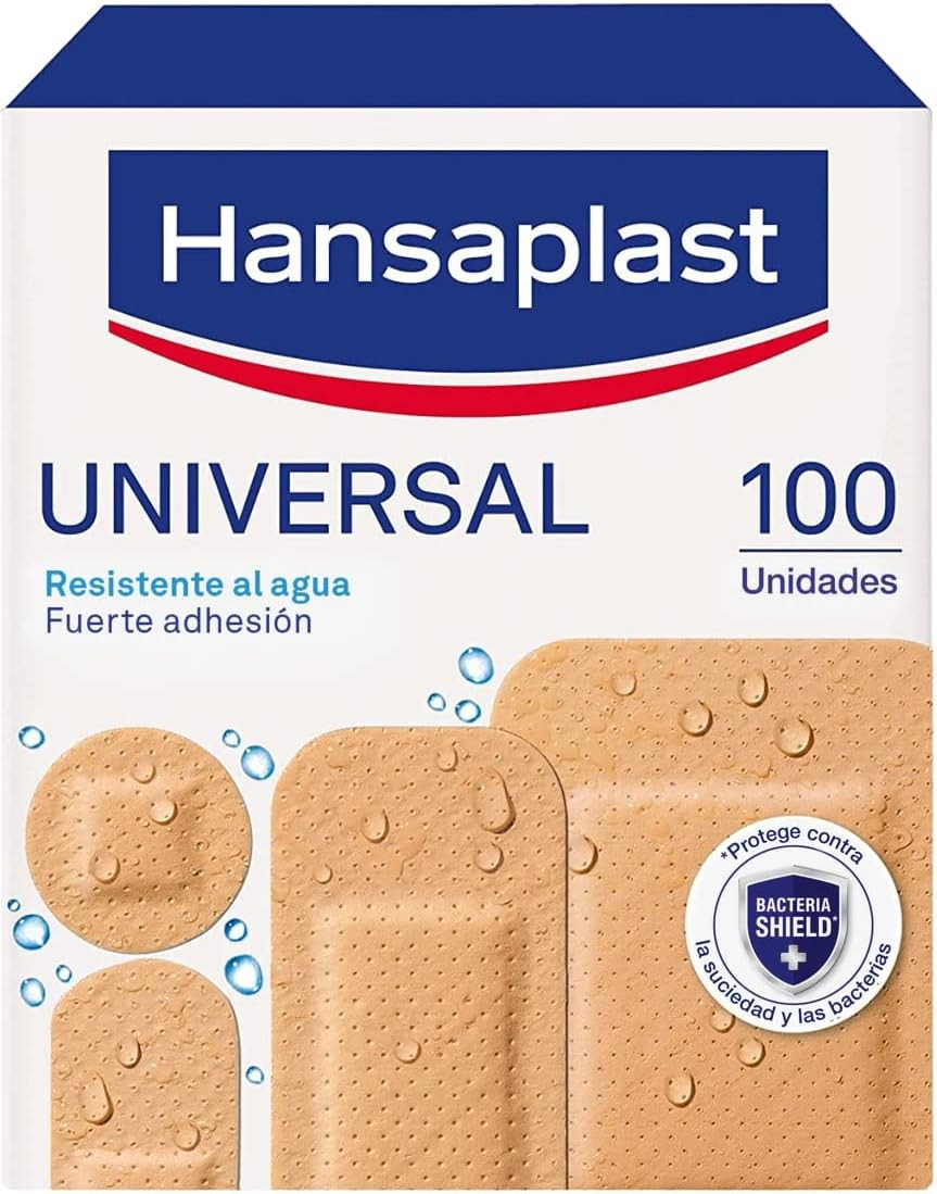Hansaplast Universal 100 Pre-Cut Sterile Plasters, Water and Dust Resistant Dressings for The Whole Family