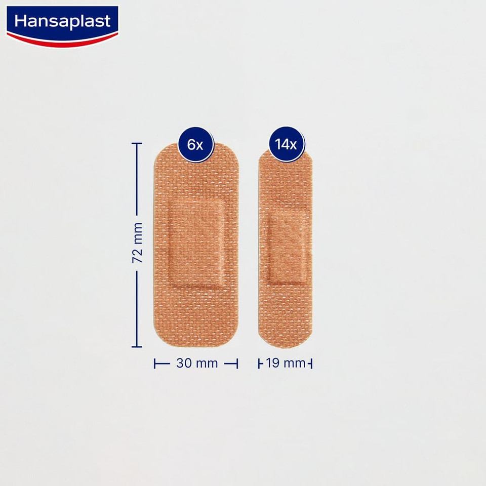 Hansaplast Sensitive Plasters (20 Strips), Skin-Friendly and Hypoallergenic Wound Plasters with Bacteria Shield and Safe Adhesive