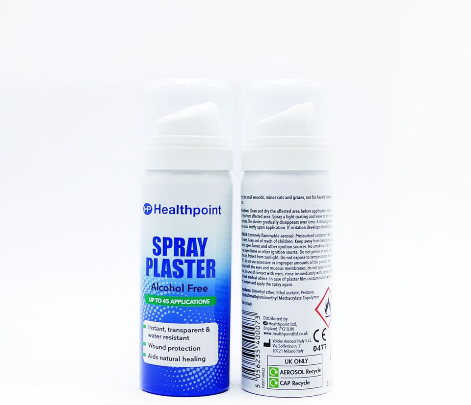 Healthpoint - Spray Plaster Transparent Film Graze Cuts - Alcohol Free - 40ml - Two Pack