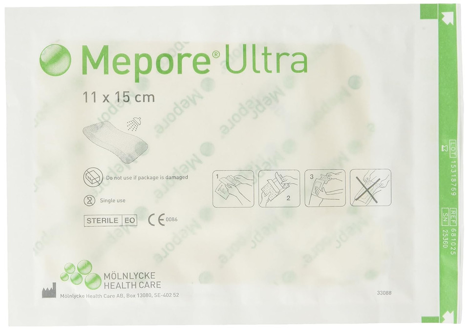 Mepore 99XX0320 Ultra Waterproof Adhesive Dressing, 11cm x 15cm, Pack of 40