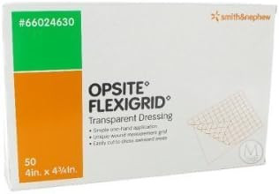 Smith & Nephew OpSite Flexigrid Transparent Dressing (4"x4 3/4") (Box of 50) by OpSite