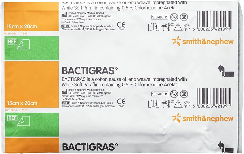 Bactigras Gauze Dressing, 20 x 15 cm