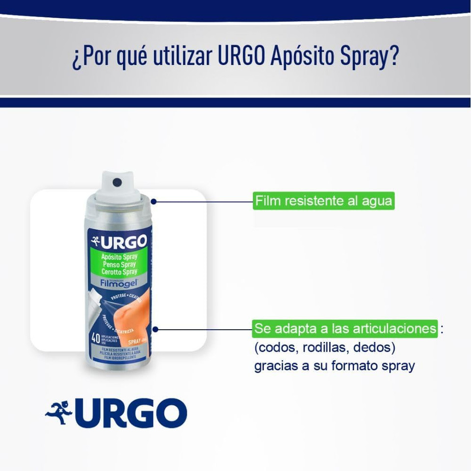 Urgo - Filmogel® Dressing Spray - Invisible, Healing and Waterproof - 40 ml Spray, 40 Applications