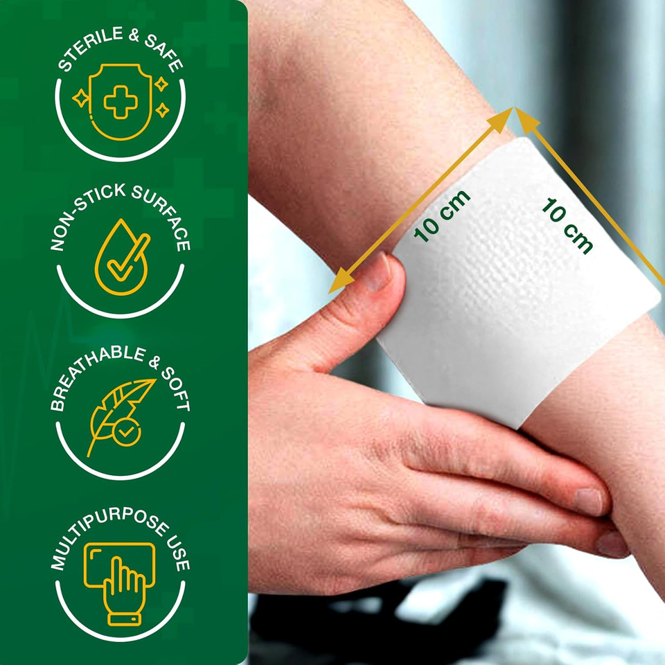 Value Aid Adhesive Wound Dressings - 10cm x 8cm - Box of 25