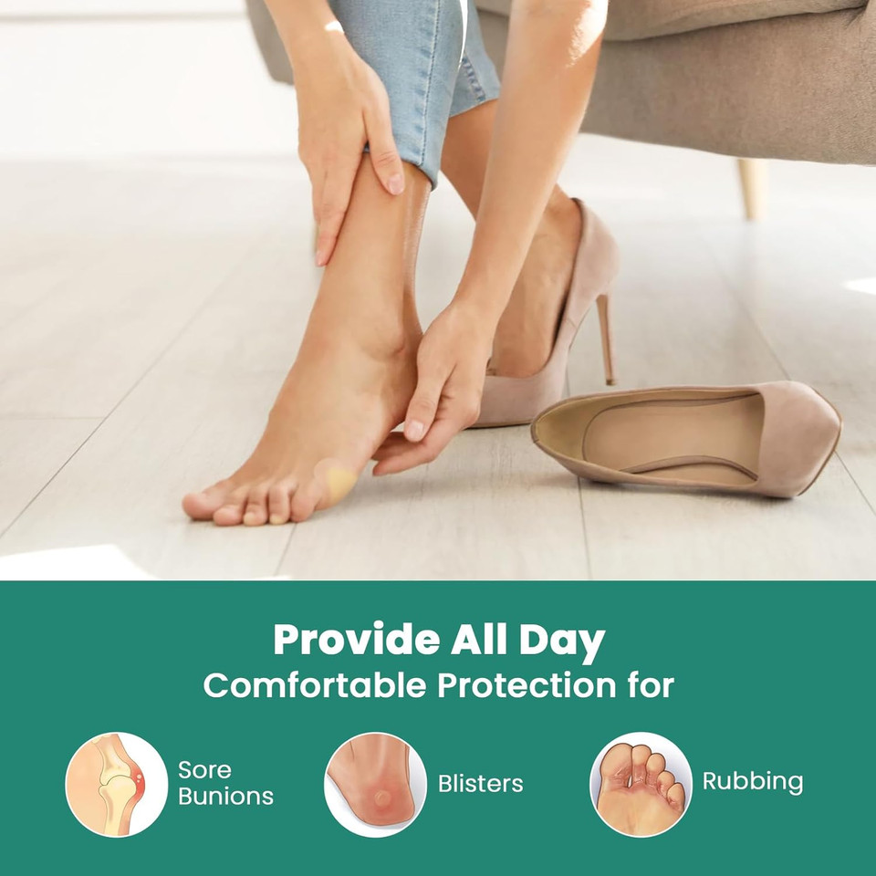 21 Pieces Blister Plasters for Feet - Welnove Invisible Hydrocolloid Gel Blister Bandages - Blister Cushions for Heel, Toe & Foot, Water Resistant Bandages(Variety Pack)