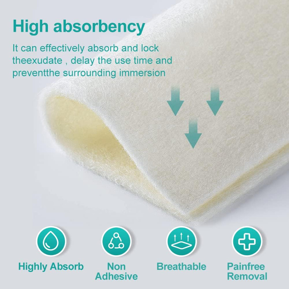 Winner Medical Calcium Alginate Wound Dressing Pads 10 x 10 cm (Box of 20), Sterile Antimicrobial, Non-Stick Padding, Highly Absorbent & Comfortable| Flexible & Gentle on The Skin, Faster Healing