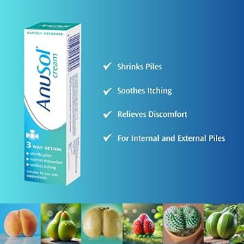Anusol Cream for Haemorrhoids Treatment - Shrinks Piles, Relieves Discomfort and Soothes Itching, 43g