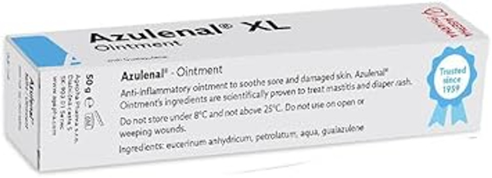Azulenal Ointment with Guaiazulene  Itch Relief & Wound Healing Cream for Burns, Cuts, Insect Bites, Hemorrhoids, Anal Fissures, Nappy Rash & Sore Nipples  Soothes Redness, Pain & Itching (50g)