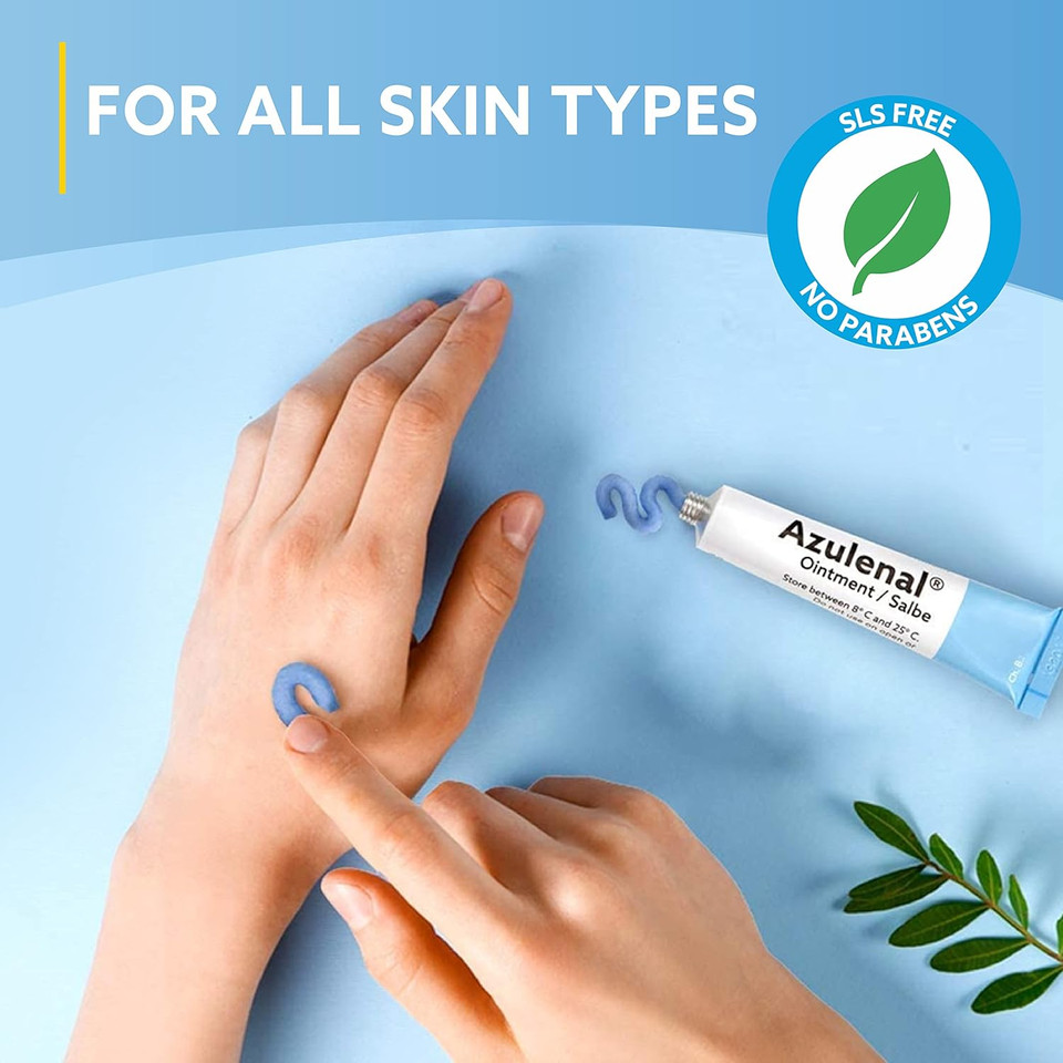 Azulenal Ointment with Guaiazulene  Itch Relief & Wound Healing Cream for Burns, Cuts, Insect Bites, Hemorrhoids, Anal Fissures, Nappy Rash & Sore Nipples  Soothes Redness, Pain & Itching (50g)