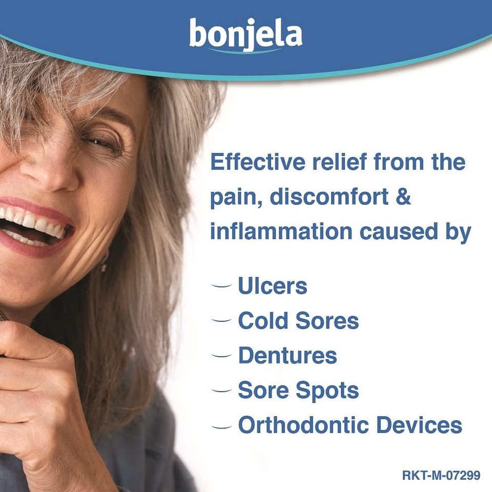 Bonjela 15g Oral Gel - Fast Acting Pain Relief For Mouth Ulcers, Cold Sores, Swelling, Infection, Suitable With Dentures, Adult Treatment, Quick Medication Solution