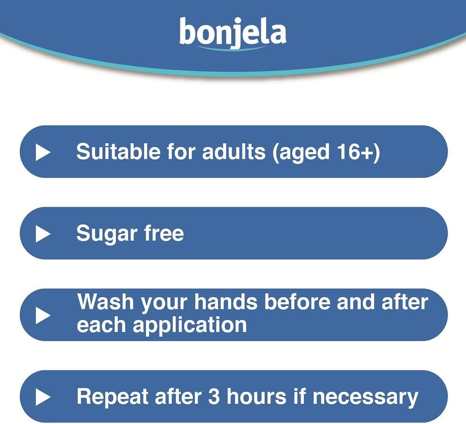 Bonjela Antiseptic Pain-Relieving Gel for Mouth Ulcer Treatment, Cold Sores, Dentures and Mouth Inflammation 15 g (Pack of 3)