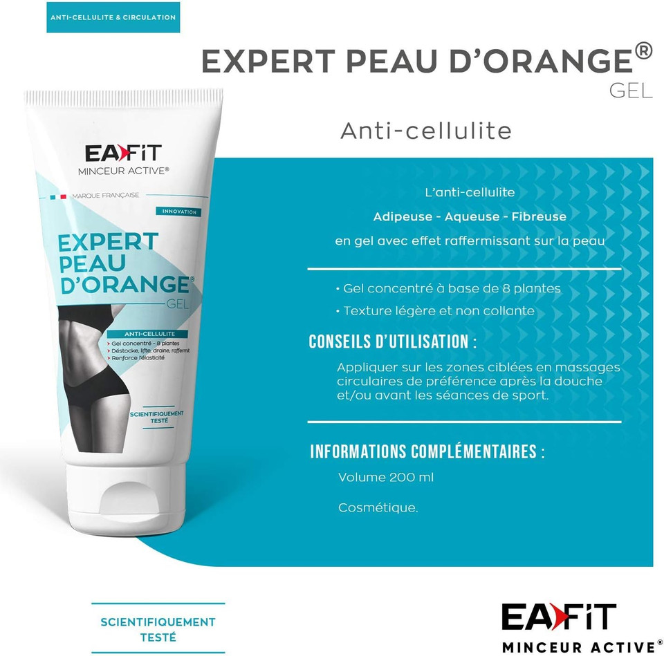 EAFIT Gel Expert Cellulite Gel Tube Let Your Confidence Shine Through When You Slip into a Skirt - 200ml