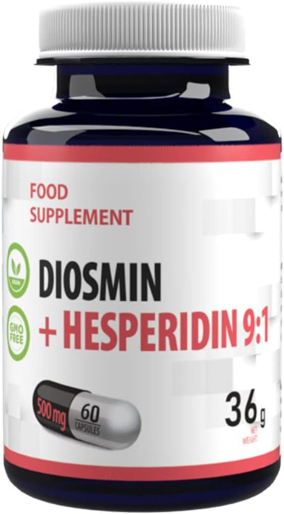 Hepatica Diosmin & Hesperidin 500mg | 60 Vegan Capsules | High Strength Vein & Circulation Support | 3rd Party Lab Tested | No Fillers or Bulkers