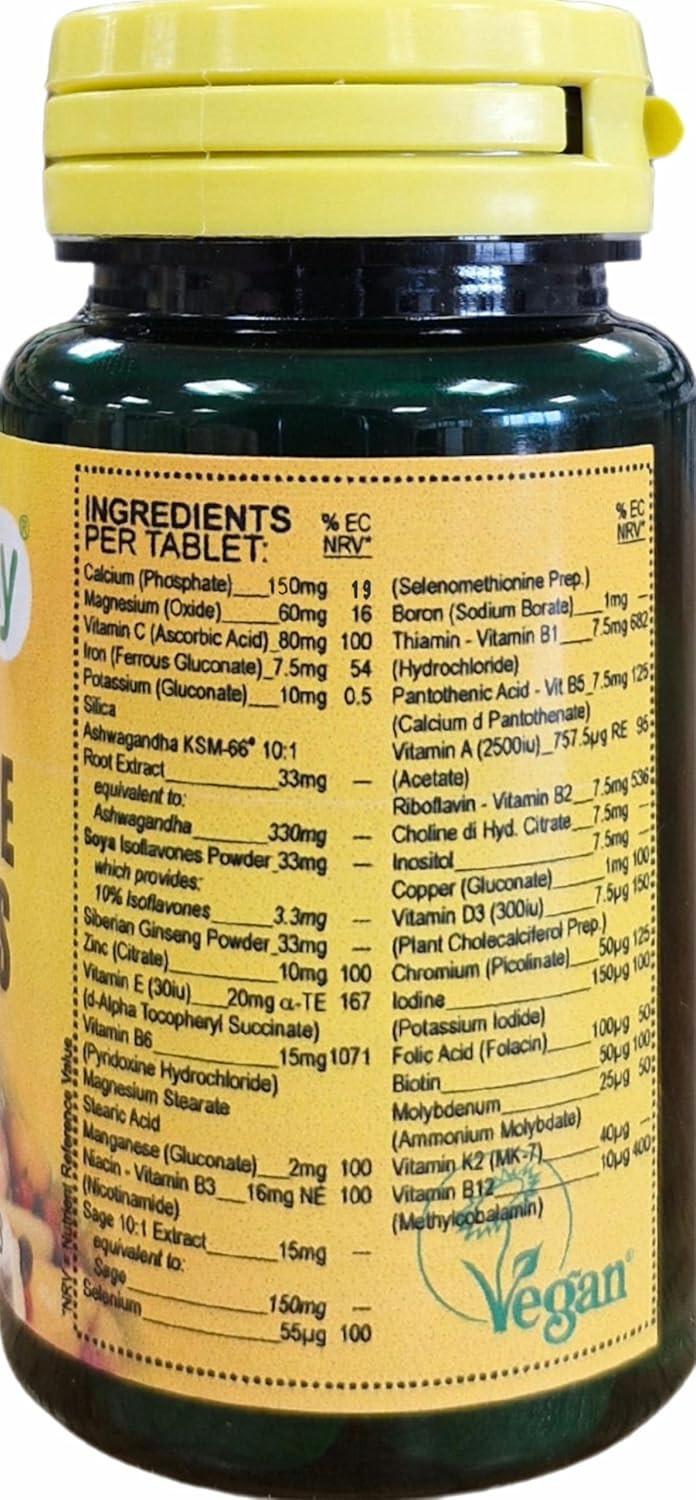 Veganicity Menopause Essentials : Women's Health Supplement : 60 Tablets, in a Planet-Friendly 99% Recycled Pot