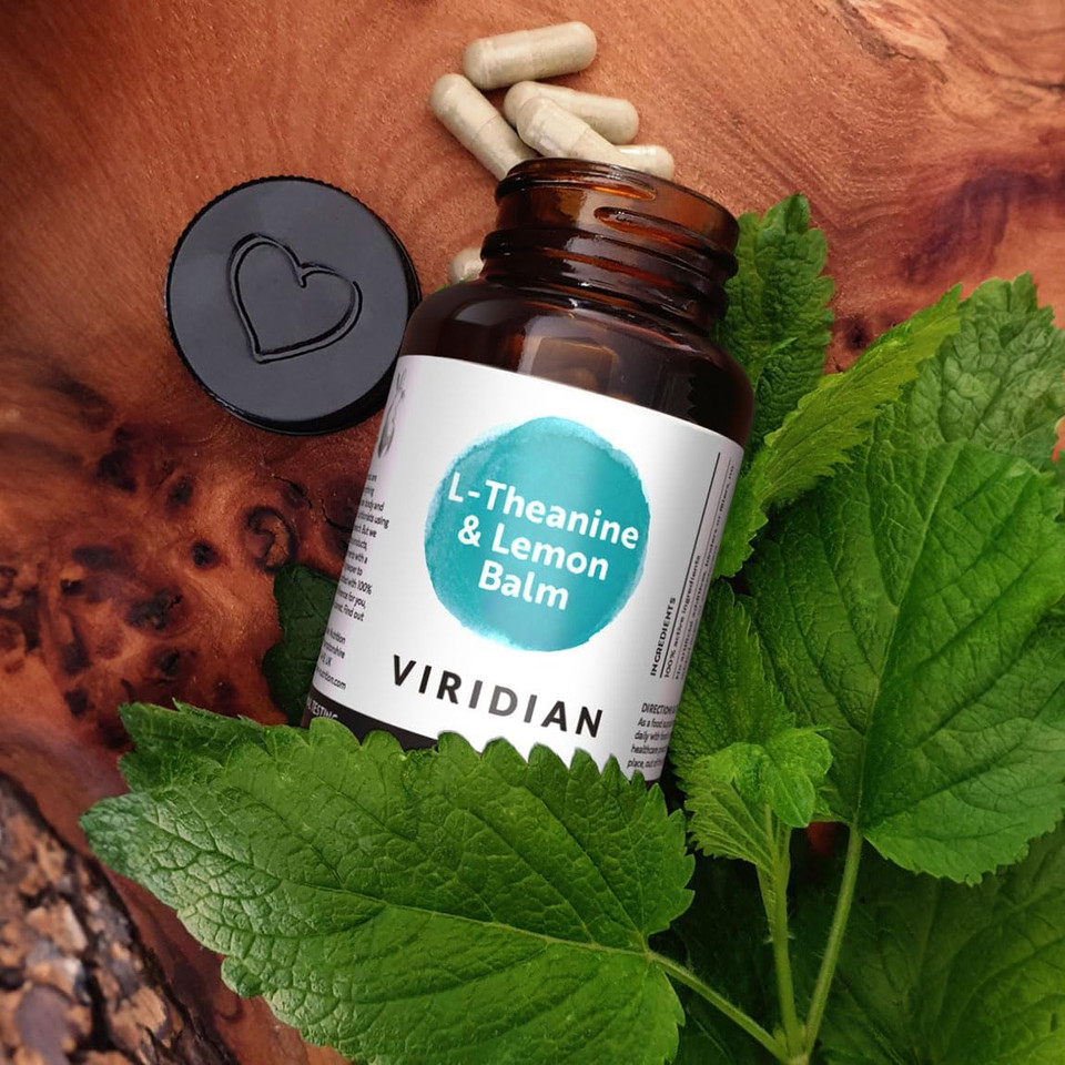 Viridian - L-Theanine and Lemon Balm 90 Veg Caps | 300mg Lemon Balm Extract & 200mg L-Theanine | Supports Cognitive Function | 100% Active Ingredients with No Fillers or Artificial Additives