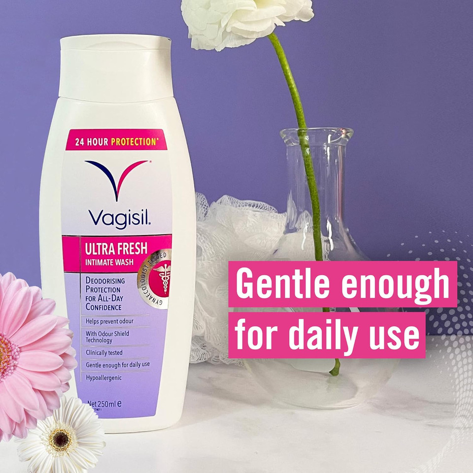 VAGISIL Ultra Fresh Intimate Wash for Daily Feminine Hygiene, 24 Hour Odour Protection, Hypoallergenic, For All-Day Confidence, 250 ml