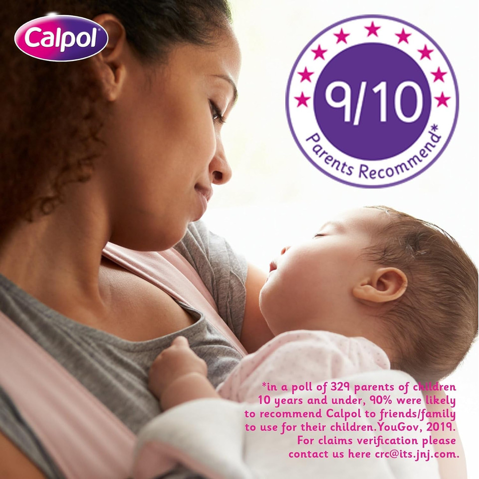 Calpol Sugar-Free Infant Suspension Paracetamol (1 x 100ml), Strawberry Flavour CalpolInfant with Paracetamol for Fever & Pain Relief, Suitable for 2+ Months Babies & Kids