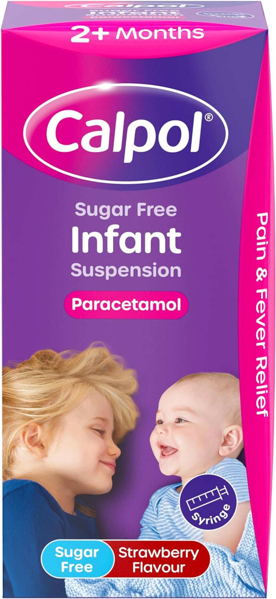 Calpol Infant Suspension, Paracetamol Medication, For 2+ Months, Strawberry Flavour, 100ml