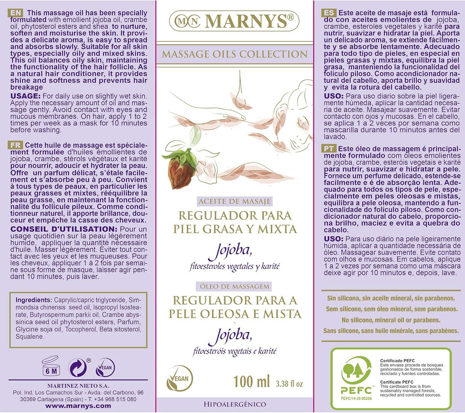 Marny's Aceite de Jojoba Masaje - 100 ml 100 Ml