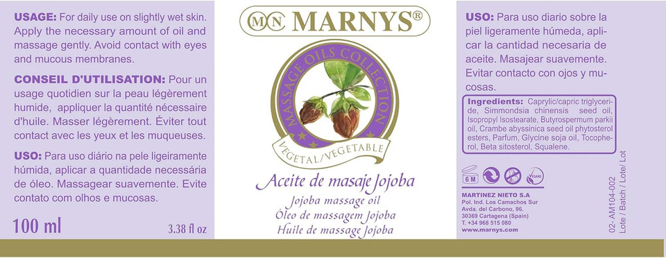Marny's Aceite de Jojoba Masaje - 100 ml 100 Ml