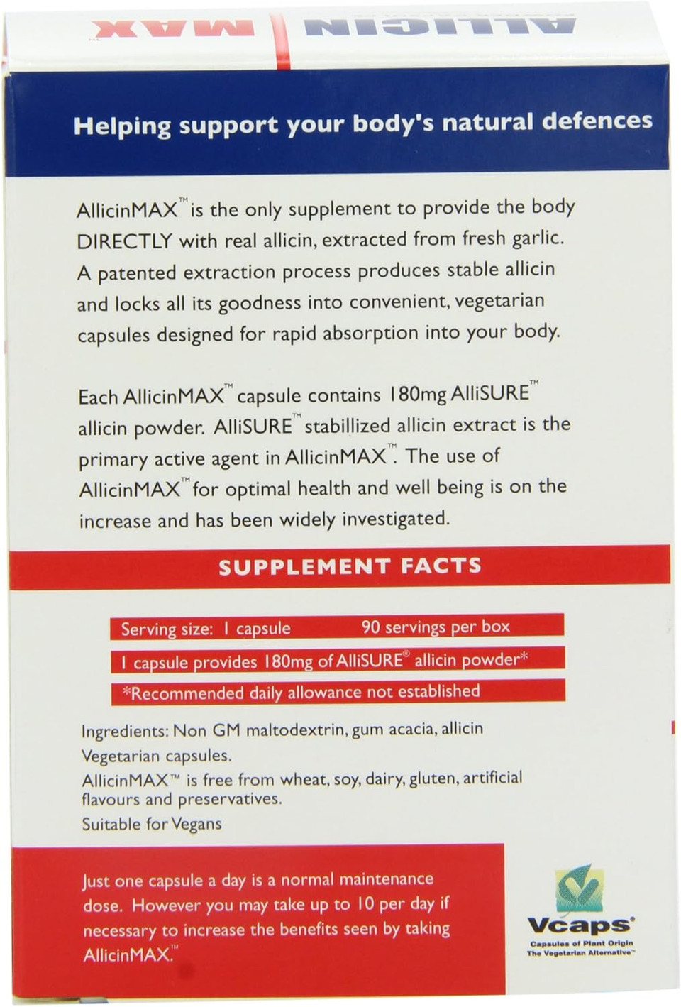 ALLICINMAX SGK 100% Pure Capsules - Pack of 90