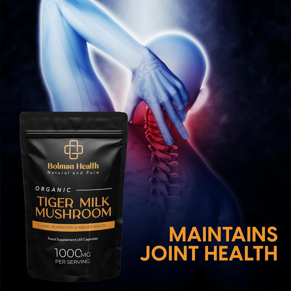 Tiger Milk Mushroom Capsules | 60 Day Supply | HPMC Vegan Friendly Capsules | Enhanced Immunity | Lung & Respiratory Health | Made in The UK