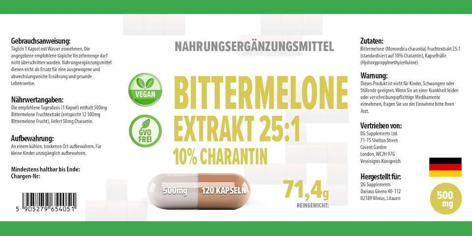 Hepatica Bitter Melon 12,500mg | 25:1 Extract (500mg) | 120 Vegan Capsules | 10% Charantin | High Strength Blood Sugar & Metabolism Support | Momordica Charantia | 3rd Party Lab Tested