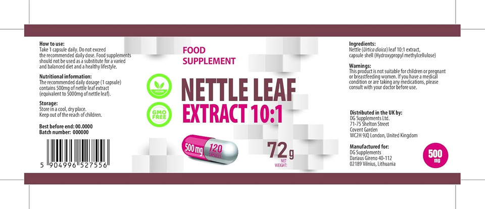 Hepatica Stinging Nettle Leaf 5,000mg | 10:1 Extract (500mg) | 120 Vegan Capsules | High Strength Allergy, Prostate & Joint Support | 3rd Party Lab Tested