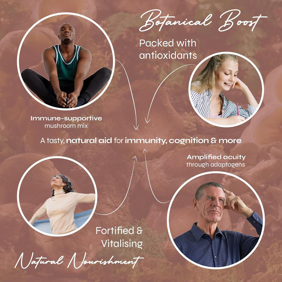 Known Tasty Multi Mushrooms Gummies - Lions Mane, Cordyceps - Immunity & Energy - Natural Blackcurrant Flavour - 60 Vegan Gummies, 1 Month Supply